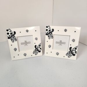 Ganz Treasured Memories Square 3.35" Photo Frame Pair Of 2 White Hound Dog Dogs